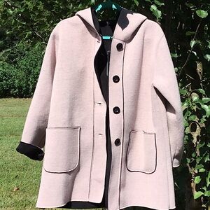 Bella Amore Soft Pink/Black Trim Hooded Jacket